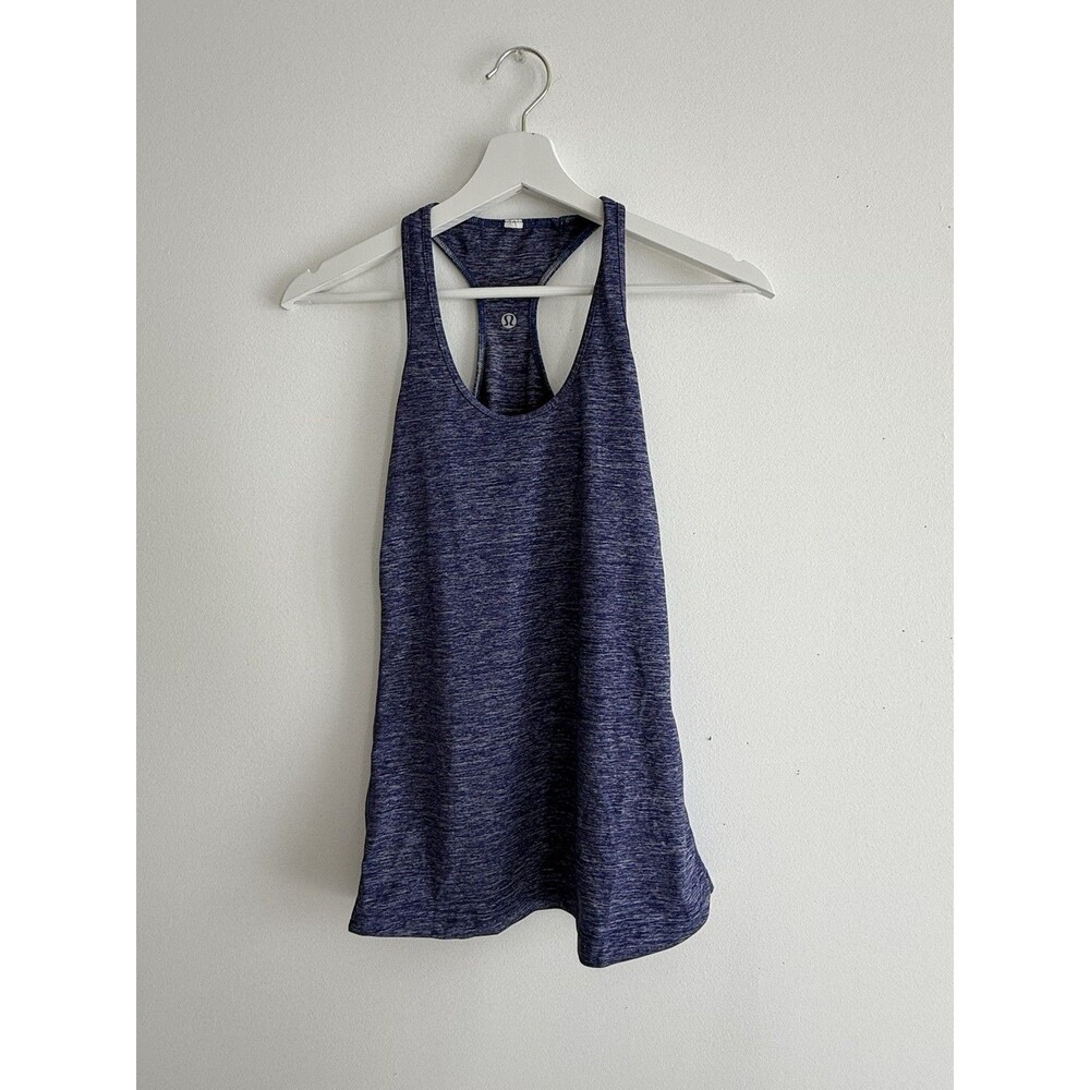 ✿ Lululemon Racerback Tank Heathered Blue Purple Athletic Yoga Top Size 2–4